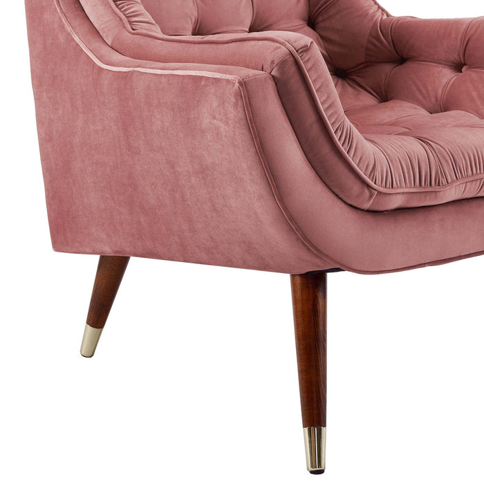 Modway Suggest Button Tufted Performance Velvet Lounge Chair Living Room Furniture - View 21