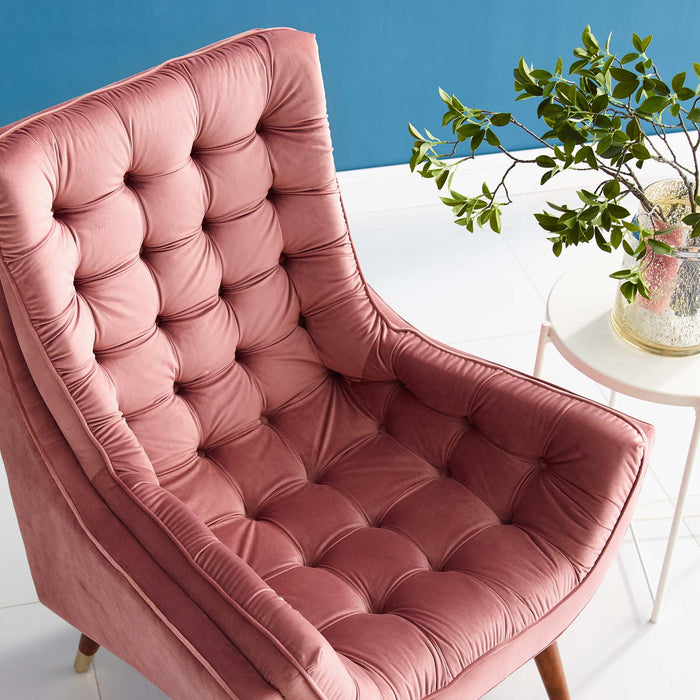 Modway Suggest Button Tufted Performance Velvet Lounge Chair Living Room Furniture - View 18