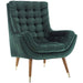 Modway Suggest Button Tufted Performance Velvet Lounge Chair Living Room Furniture in Black
