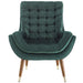 Modway Suggest Button Tufted Performance Velvet Lounge Chair Living Room Furniture in Black - Detail View
