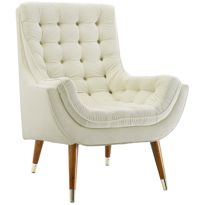 Modway Suggest Button Tufted Performance Velvet Lounge Chair Living Room Furniture - View 46