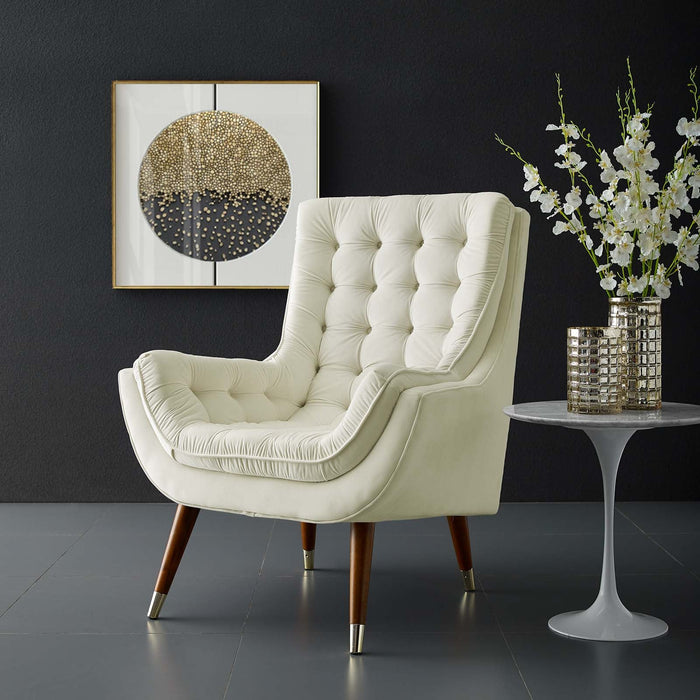 Modway Suggest Button Tufted Performance Velvet Lounge Chair Living Room Furniture - View 23