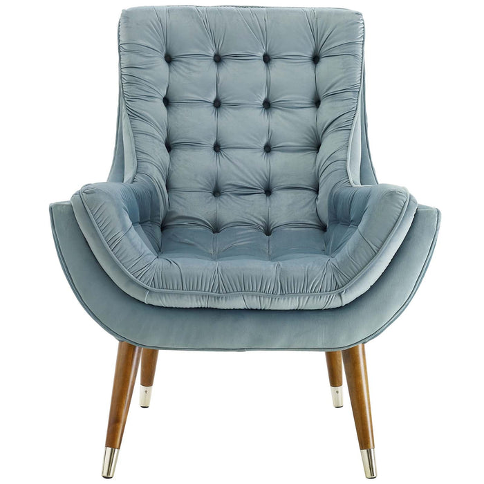 Modway Suggest Button Tufted Performance Velvet Lounge Chair Living Room Furniture - View 31