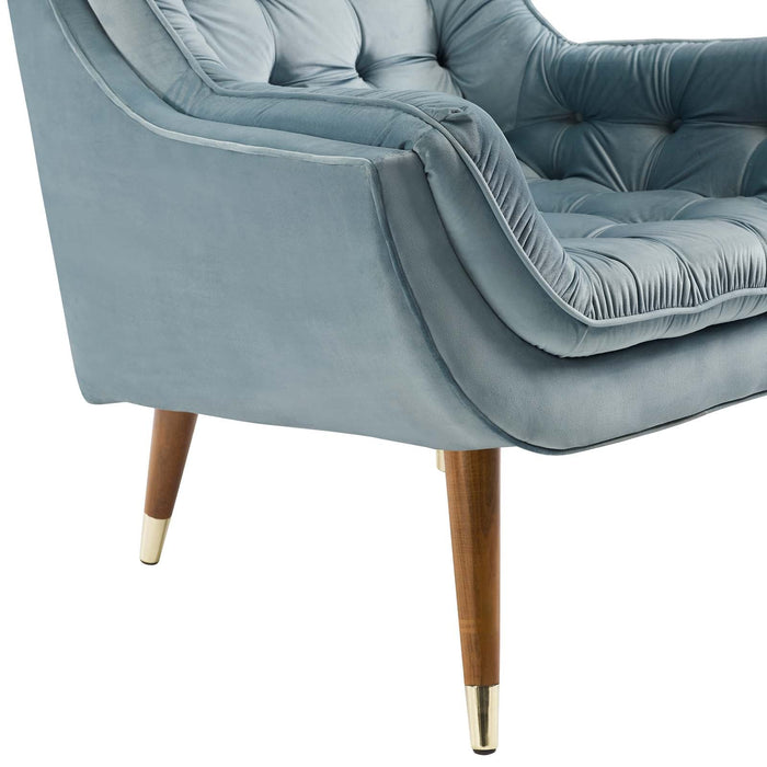 Modway Suggest Button Tufted Performance Velvet Lounge Chair Living Room Furniture - View 32