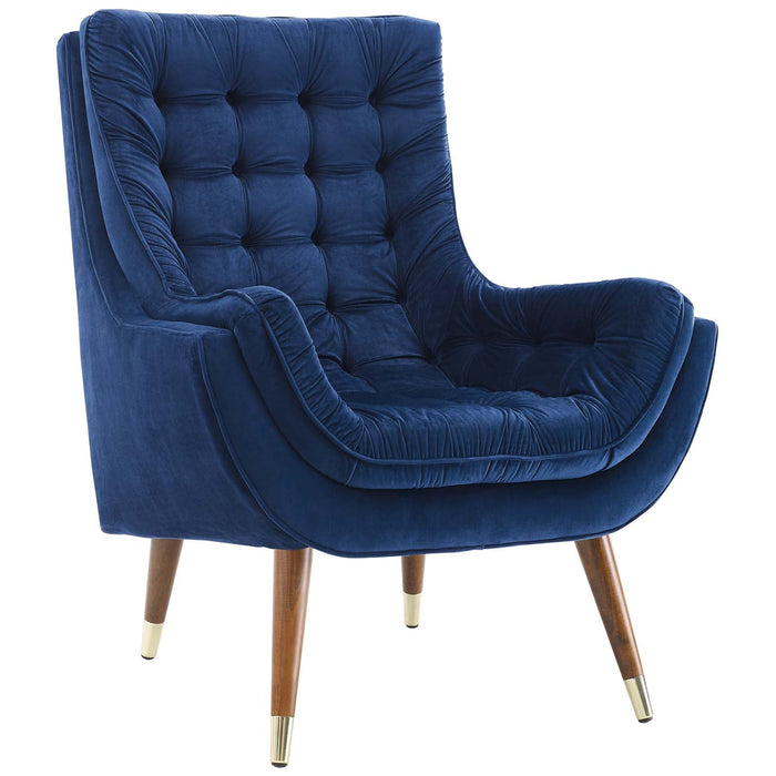 Modway Suggest Button Tufted Performance Velvet Lounge Chair Living Room Furniture - View 47