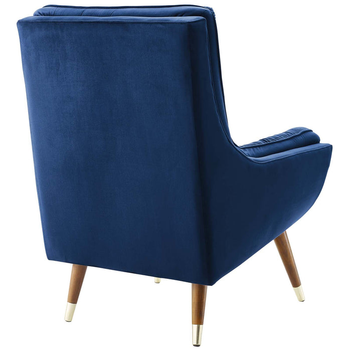 Modway Suggest Button Tufted Performance Velvet Lounge Chair Living Room Furniture - View 35