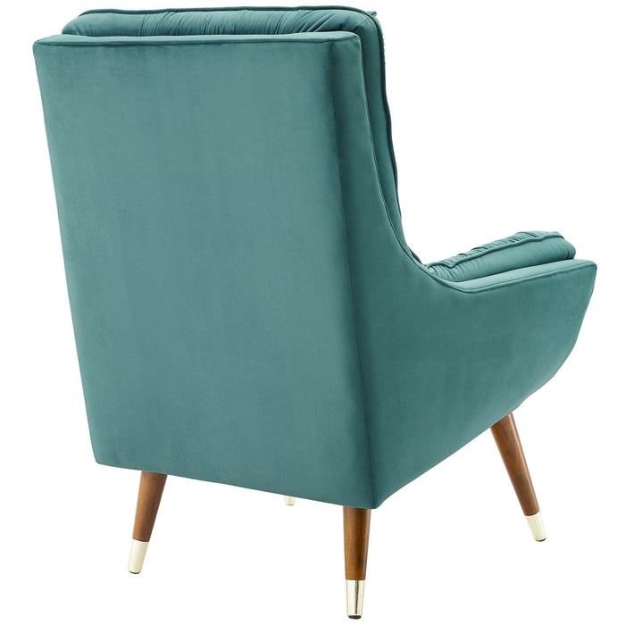 Modway Suggest Button Tufted Performance Velvet Lounge Chair Living Room Furniture - View 40