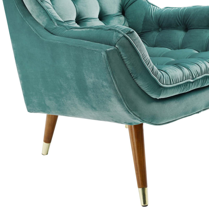 Modway Suggest Button Tufted Performance Velvet Lounge Chair Living Room Furniture - View 42