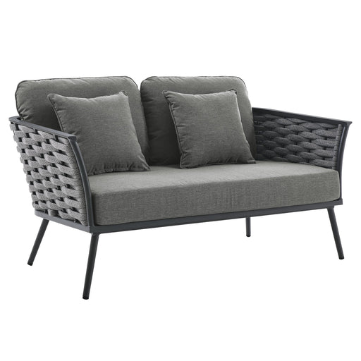 Stance Outdoor Patio Aluminum Loveseat - alternate angle view