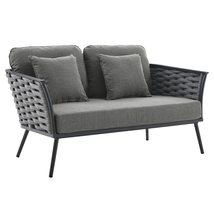 Stance Outdoor Patio Aluminum Loveseat - alternate angle view