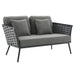 Stance Outdoor Patio Aluminum Loveseat - alternate angle view