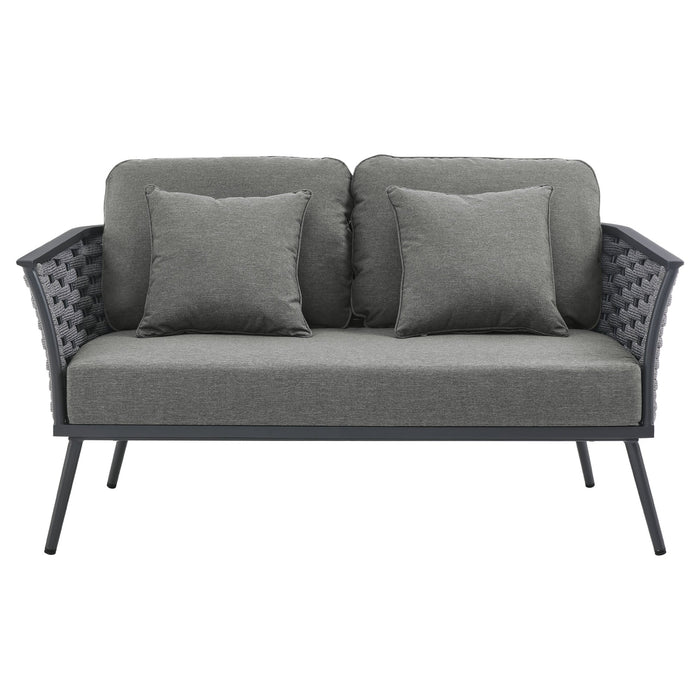 Stance Outdoor Patio Aluminum Loveseat - view 7