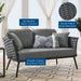 Stance Outdoor Patio Aluminum Loveseat - in lifestyle setting