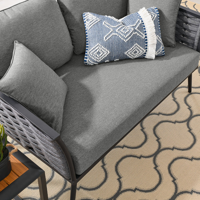 Stance Outdoor Patio Aluminum Loveseat - detail close-up