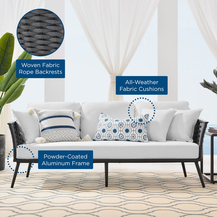 Stance Outdoor Patio Aluminum Sofa - in lifestyle setting