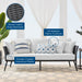 Stance Outdoor Patio Aluminum Sofa - in lifestyle setting