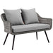 Endeavor Outdoor Patio Wicker Rattan Loveseat - alternate angle view