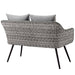 Endeavor Outdoor Patio Wicker Rattan Loveseat - in lifestyle setting