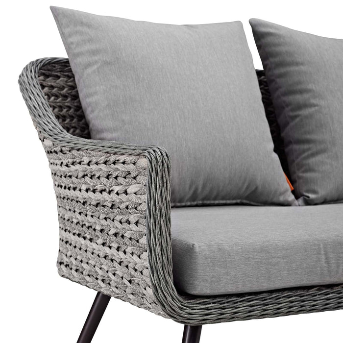 Endeavor Outdoor Patio Wicker Rattan Loveseat - view 5