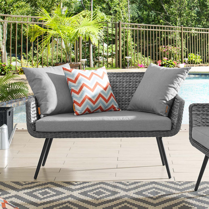 Endeavor Outdoor Patio Wicker Rattan Loveseat - Modway \outdoor\sofas & sectionals