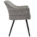 Endeavor Outdoor Patio Wicker Rattan Dining Armchair - in lifestyle setting