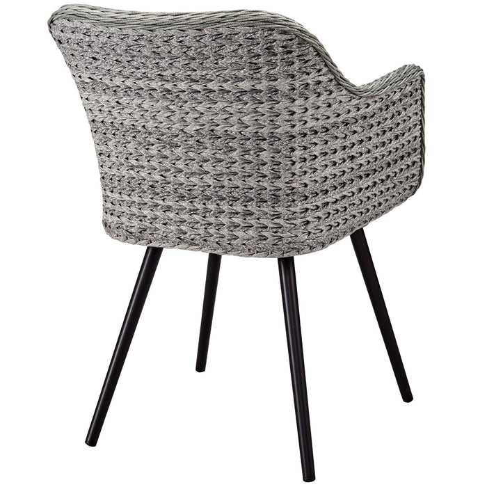 Endeavor Outdoor Patio Wicker Rattan Dining Armchair - view 5