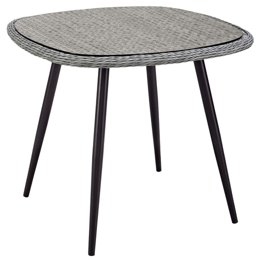 Endeavor 36" Outdoor Patio Wicker Rattan Dining Table - alternate angle view