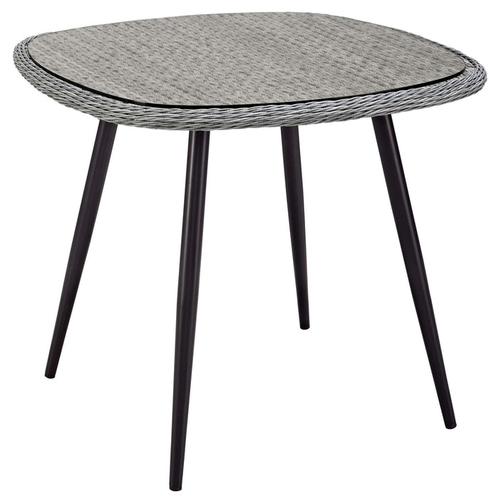Endeavor 36" Outdoor Patio Wicker Rattan Dining Table - alternate angle view