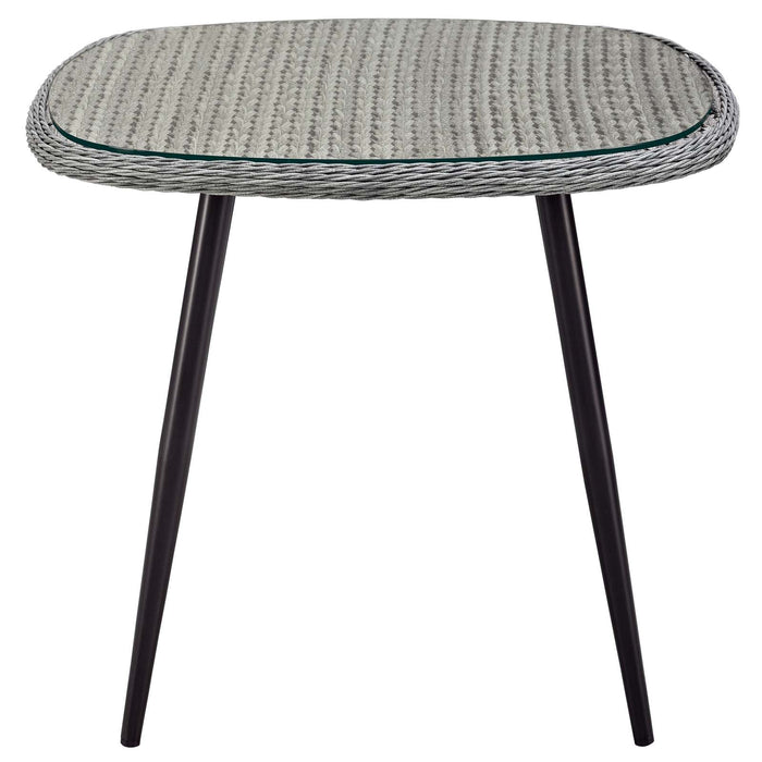 Endeavor 36" Outdoor Patio Wicker Rattan Dining Table - detail close-up