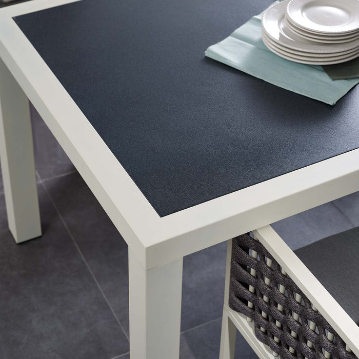 Stance 90.5" Outdoor Patio Aluminum Dining Table - detail close-up