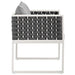 Stance Outdoor Patio Aluminum Dining Armchair - in lifestyle setting