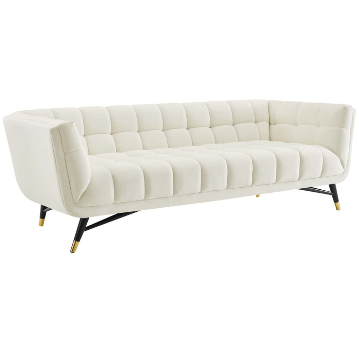 Adept Performance Velvet Sofa – Chic Mid-Century Modern Design with Deep Seating and Premium Comfort