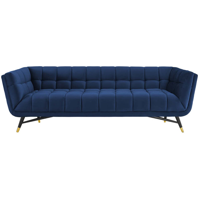 Adept Performance Velvet Sofa – Chic Mid-Century Modern Design with Deep Seating and Premium Comfort