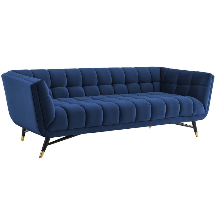 Adept Performance Velvet Sofa – Chic Mid-Century Modern Design with Deep Seating and Premium Comfort