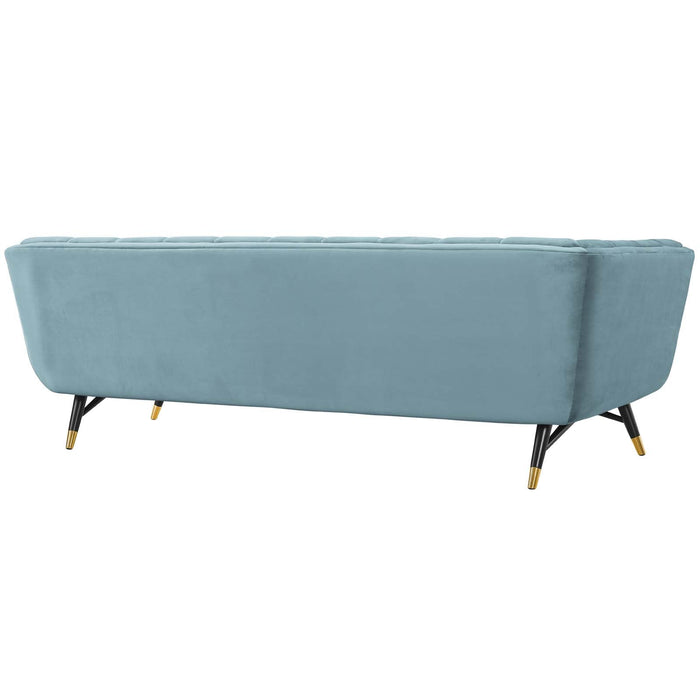 Adept Performance Velvet Sofa – Chic Mid-Century Modern Design with Deep Seating and Premium Comfort