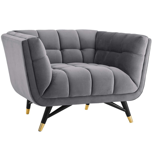Adept Performance Velvet Armchair Gray EEI-3060-GRY