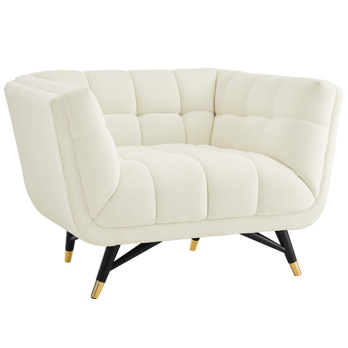 Adept Performance Velvet Armchair - Chic Mid-Century Modern Design with Plush Comfort & Style