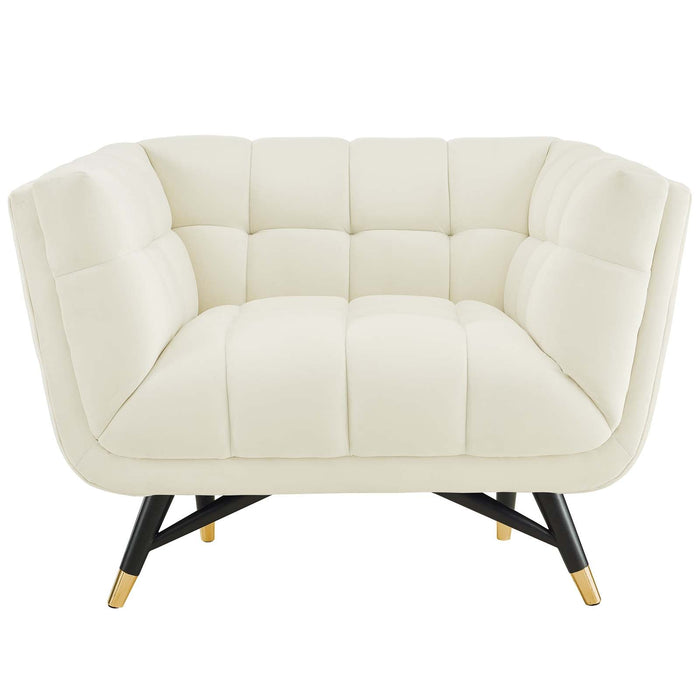 Adept Performance Velvet Armchair - Chic Mid-Century Modern Design with Plush Comfort & Style