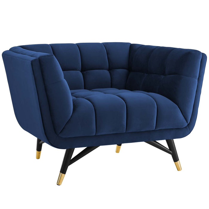 Adept Performance Velvet Armchair - Chic Mid-Century Modern Design with Plush Comfort & Style