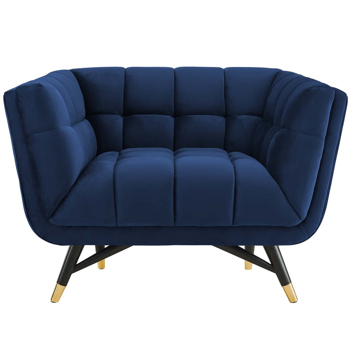 Adept Performance Velvet Armchair - Chic Mid-Century Modern Design with Plush Comfort & Style