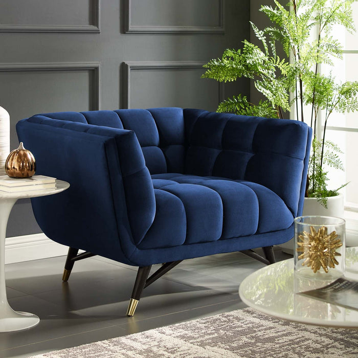 Adept Performance Velvet Armchair - Chic Mid-Century Modern Design with Plush Comfort & Style