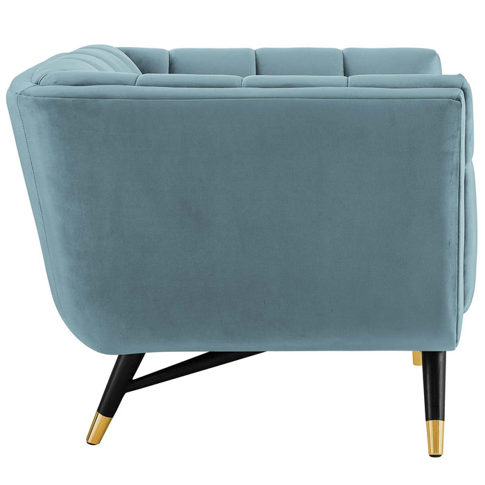 Adept Performance Velvet Armchair - Chic Mid-Century Modern Design with Plush Comfort & Style