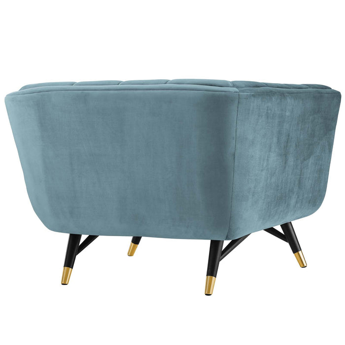 Adept Performance Velvet Armchair - Chic Mid-Century Modern Design with Plush Comfort & Style