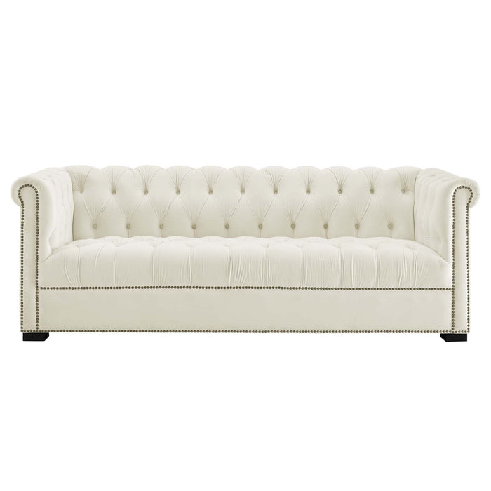 Modway Heritage Performance Velvet Sofa - Elegant Chesterfield Design... Living Room Furniture - Dimensions