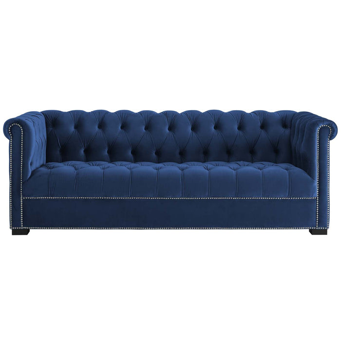 Modway Heritage Performance Velvet Sofa - Elegant Chesterfield Design, Stain-Resistant... Living Room Furniture - View 20