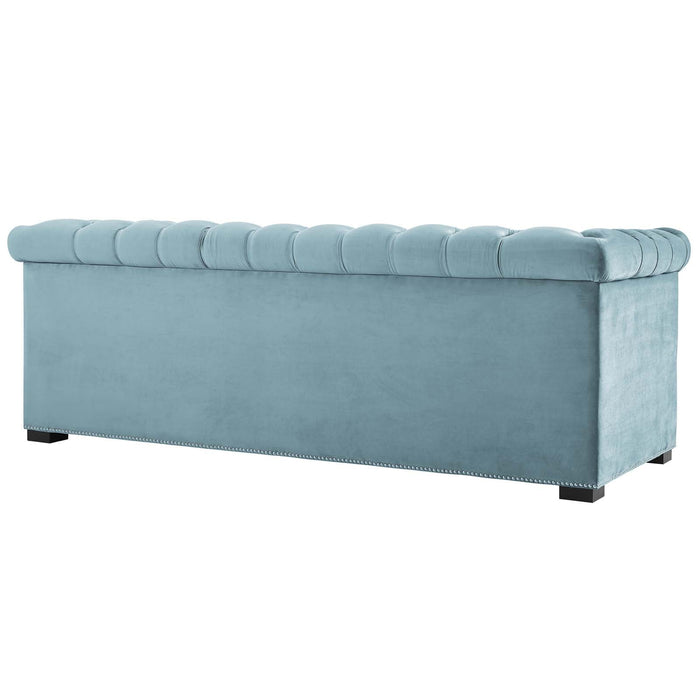 Modway Heritage Performance Velvet Sofa - Elegant Chesterfield Design, Stain-Resistant... Living Room Furniture - View 18