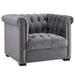 Modway Heritage Performance Velvet Armchair Living Room Furniture in Blue