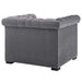 Modway Heritage Performance Velvet Armchair Living Room Furniture in Blue - Detail View