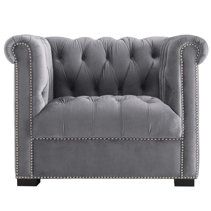 Modway Heritage Performance Velvet Armchair Living Room Furniture - Close-Up