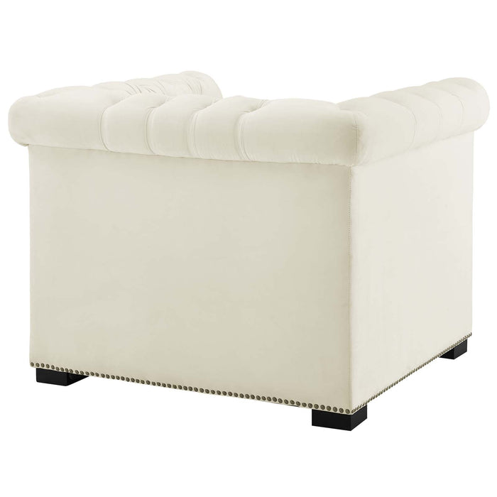 Modway Heritage Performance Velvet Armchair Living Room Furniture - Features